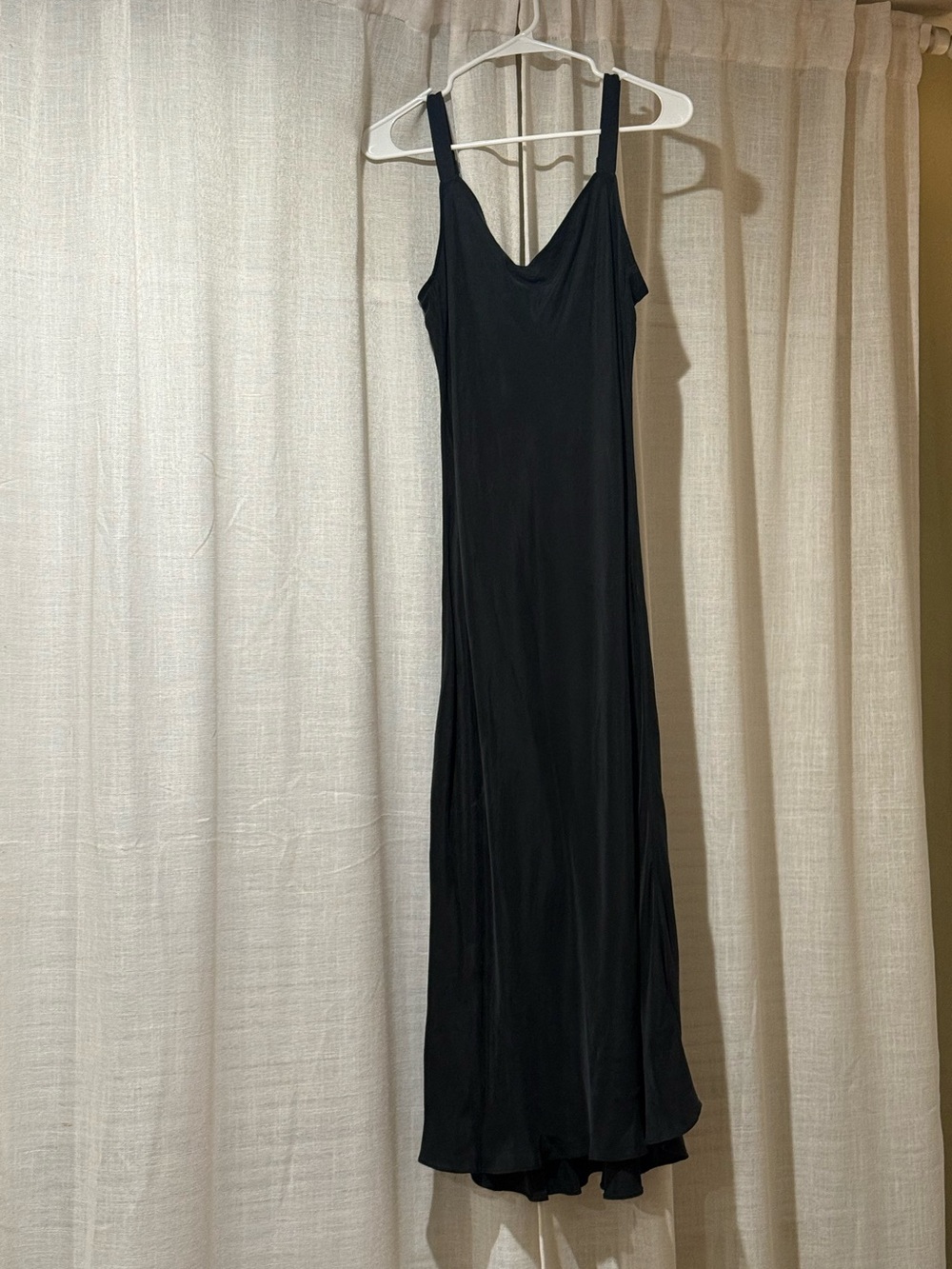 J.Crew Gweneth Black Slip Dress (Elegant V-Neck)